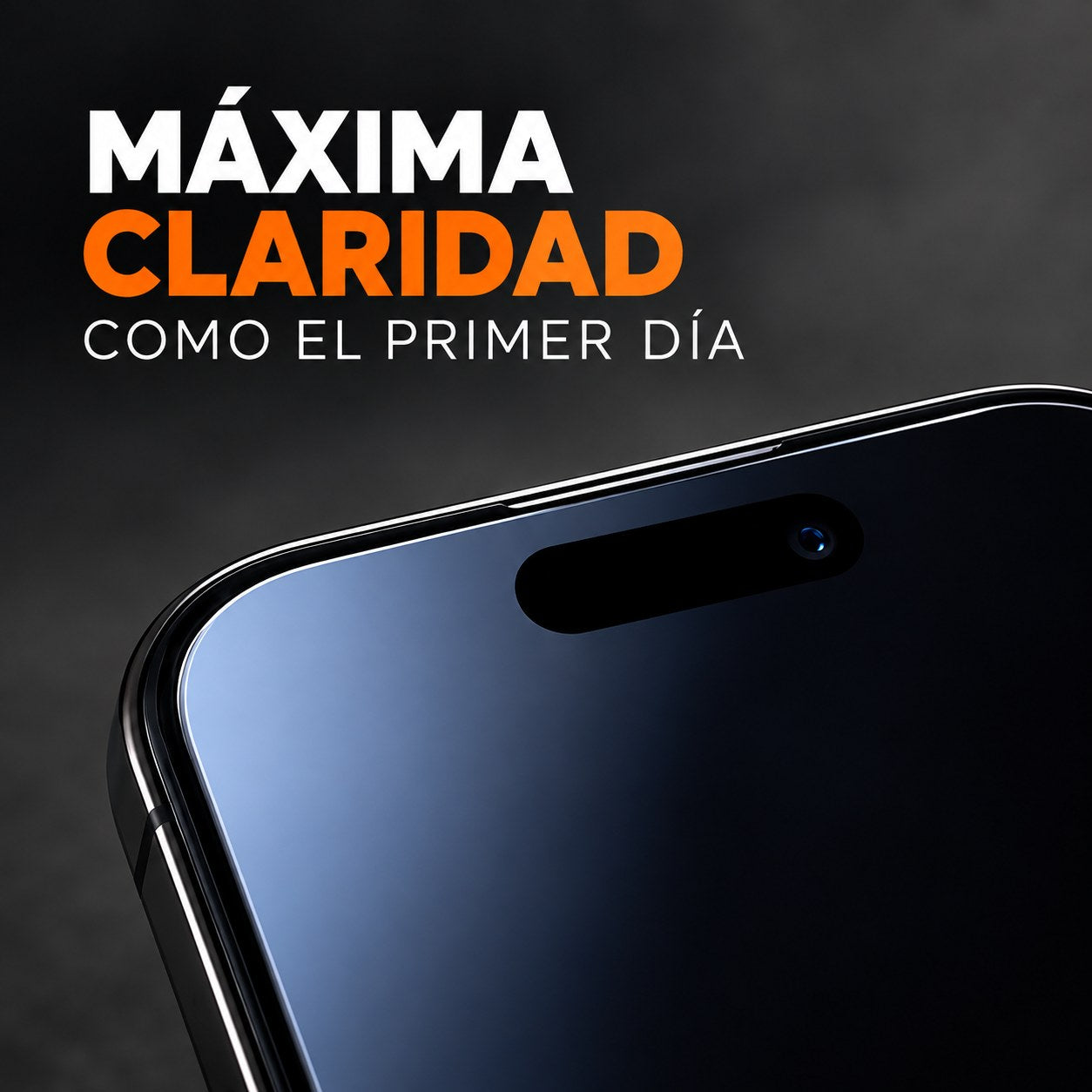 Detalle de claridad del protector en un iPhone